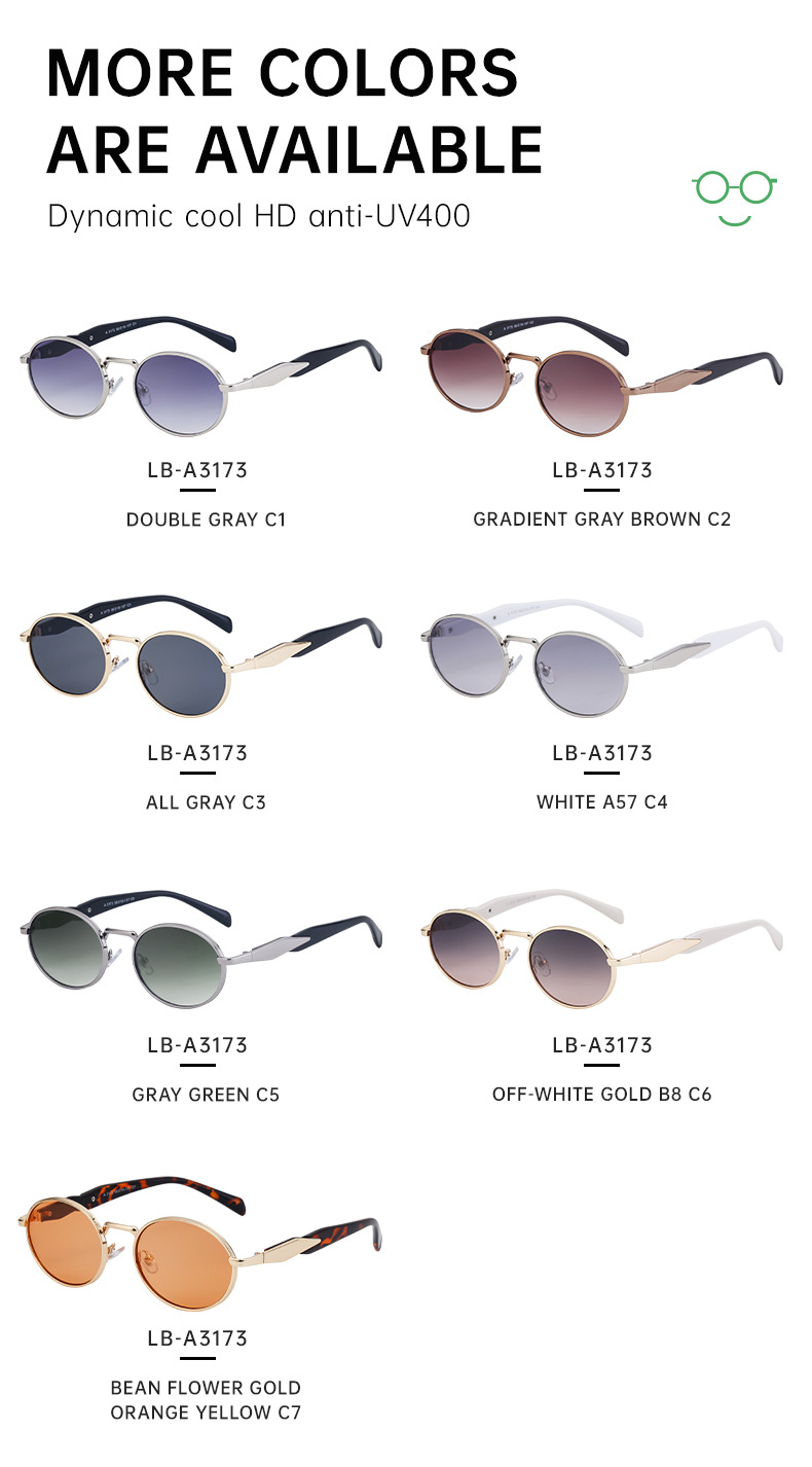 Black PC Women's Oval Small Frame Sunglasses - Premium Designer Style UV400 Fashion Eyewear - Details 13