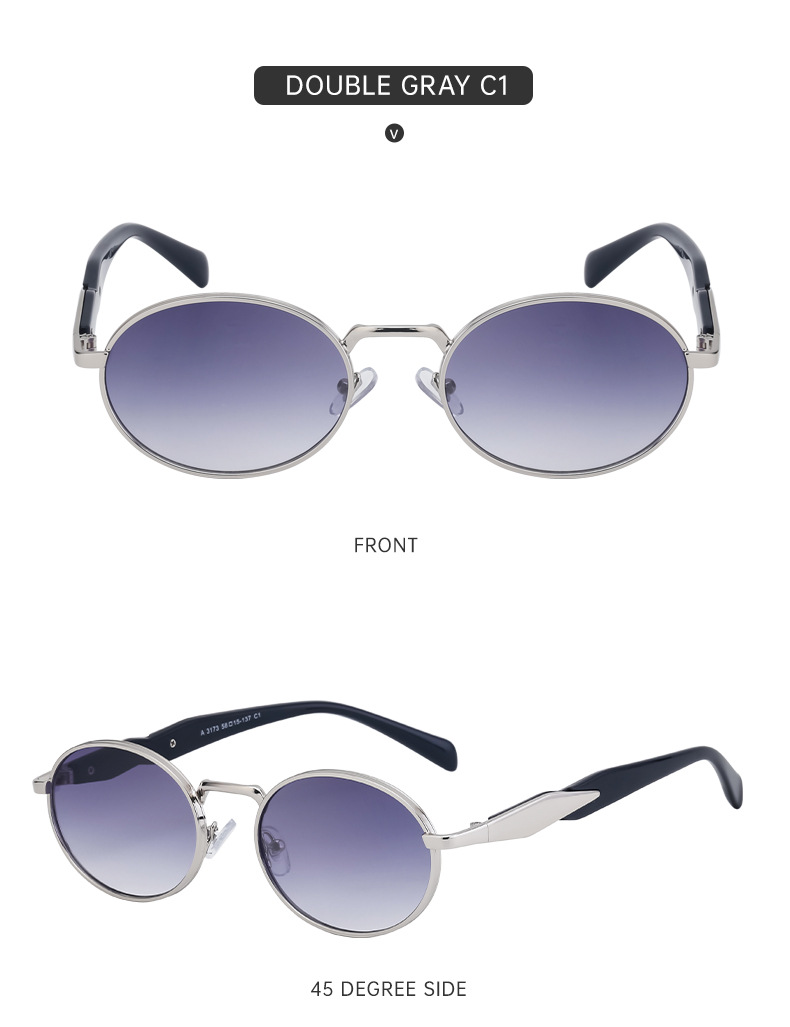 Black PC Women's Oval Small Frame Sunglasses - Premium Designer Style UV400 Fashion Eyewear - Details 16