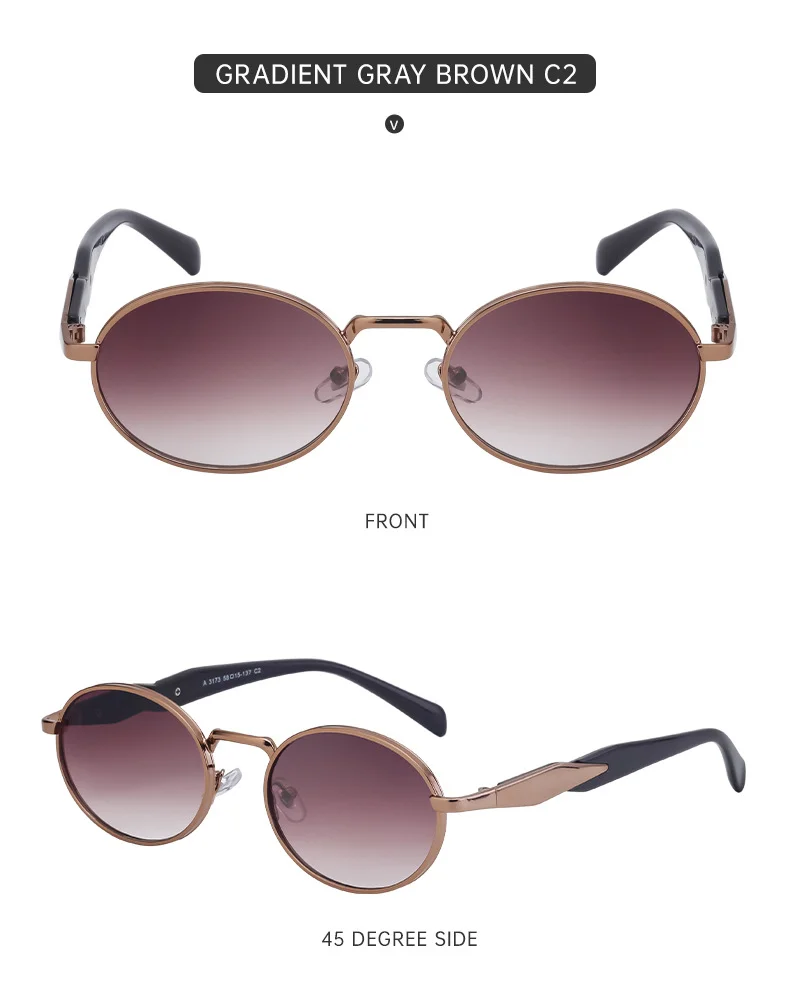 Black PC Women's Oval Small Frame Sunglasses - Premium Designer Style UV400 Fashion Eyewear - Details 17