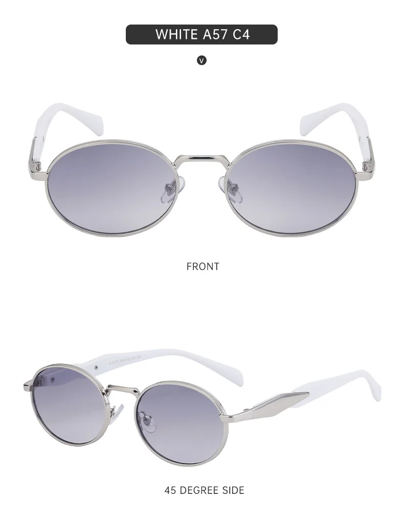 Black PC Women's Oval Small Frame Sunglasses - Premium Designer Style UV400 Fashion Eyewear - Details 18
