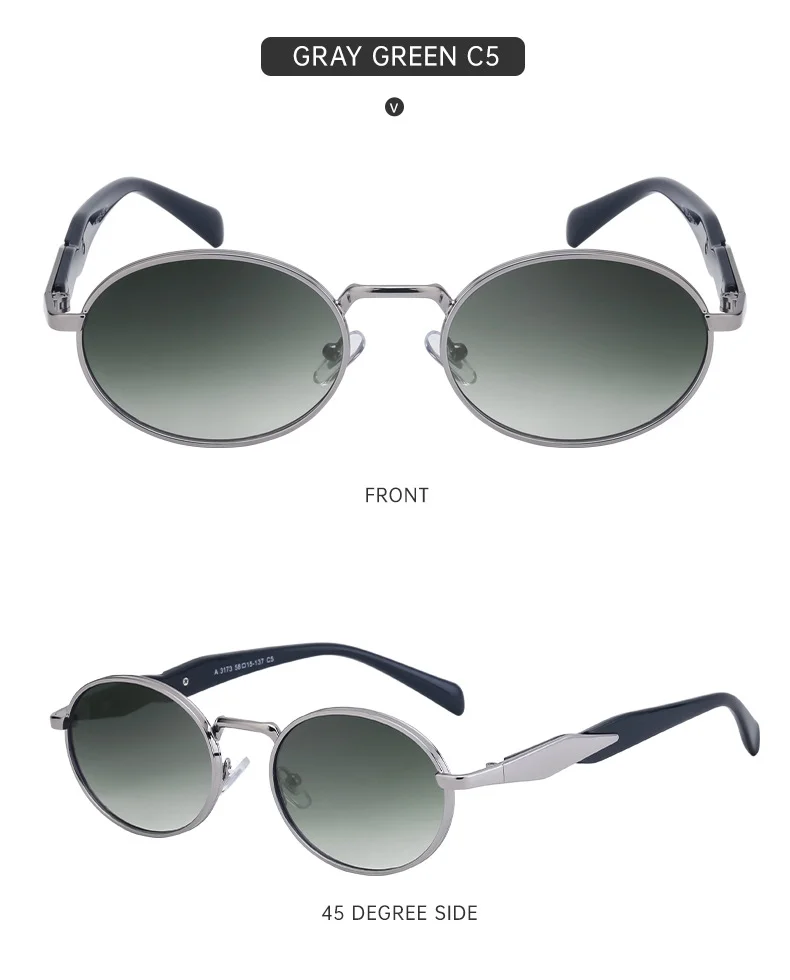Black PC Women's Oval Small Frame Sunglasses - Premium Designer Style UV400 Fashion Eyewear - Details 19