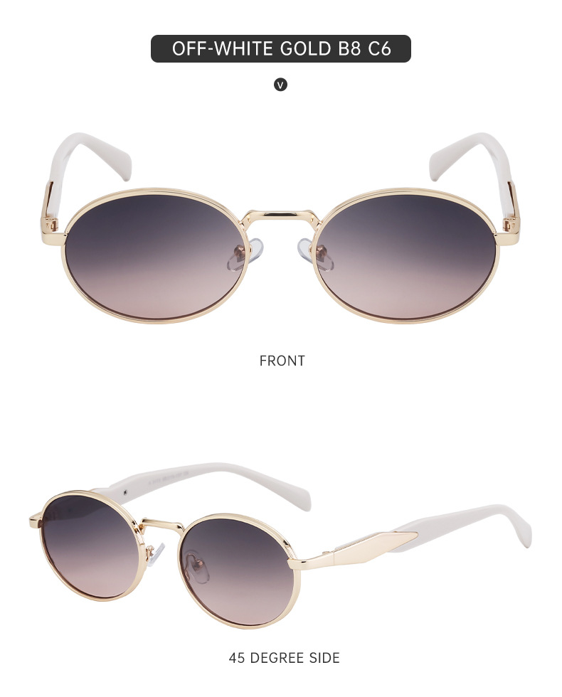 Black PC Women's Oval Small Frame Sunglasses - Premium Designer Style UV400 Fashion Eyewear - Details 20