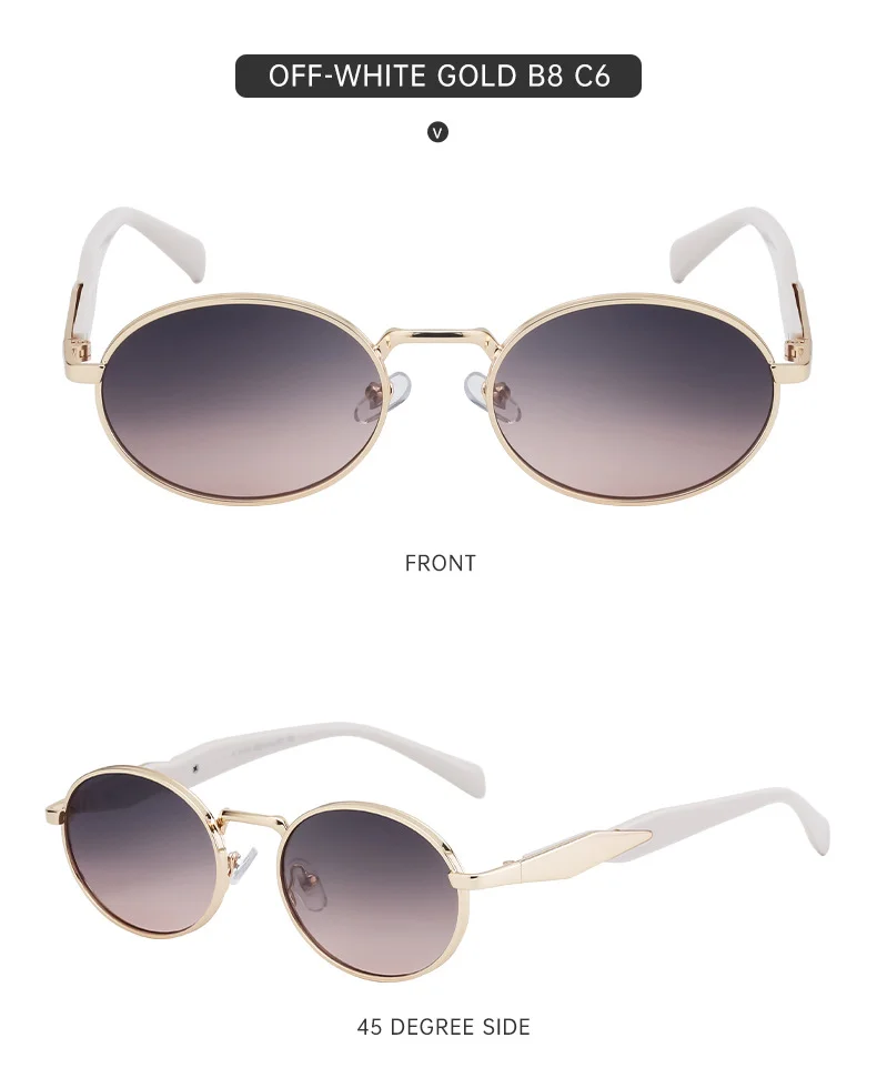Black PC Women's Oval Small Frame Sunglasses - Premium Designer Style UV400 Fashion Eyewear - Details 20