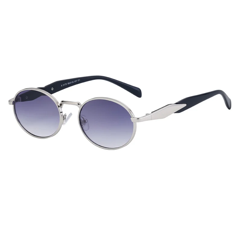 Black PC Women's Oval Small Frame Sunglasses - Premium Designer Style UV400 Fashion Eyewear - View 5