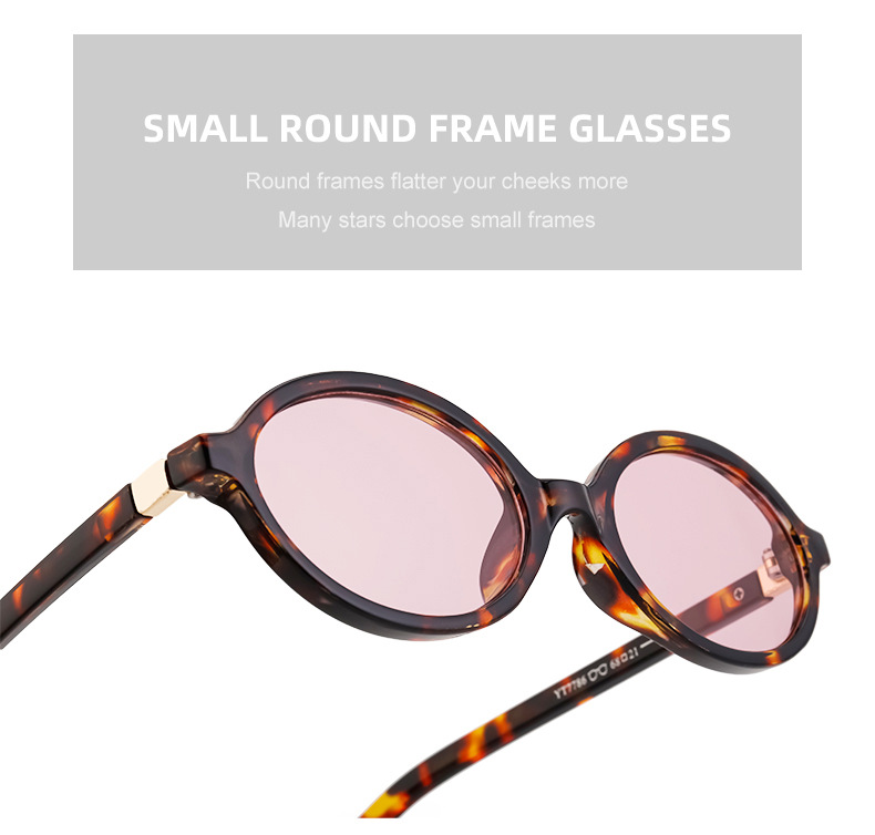 Black PC Women's Fashion Oval Small Frame Sunglasses - Retro Street Style UV400 Sun Glasses - Details 9