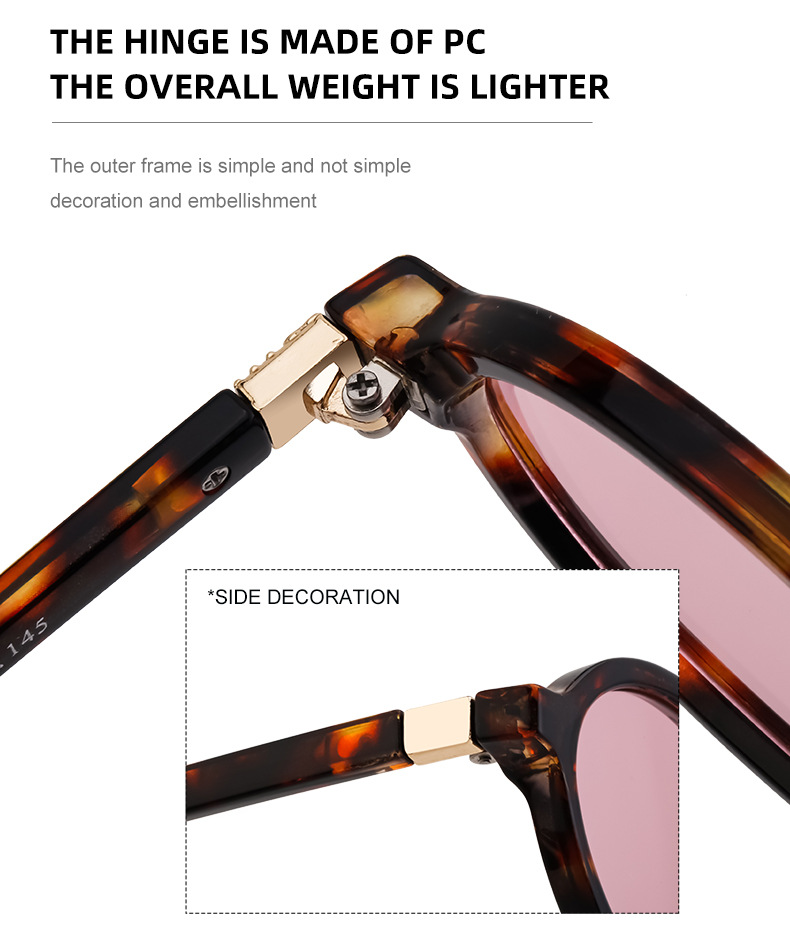 Black PC Women's Fashion Oval Small Frame Sunglasses - Retro Street Style UV400 Sun Glasses - Details 11