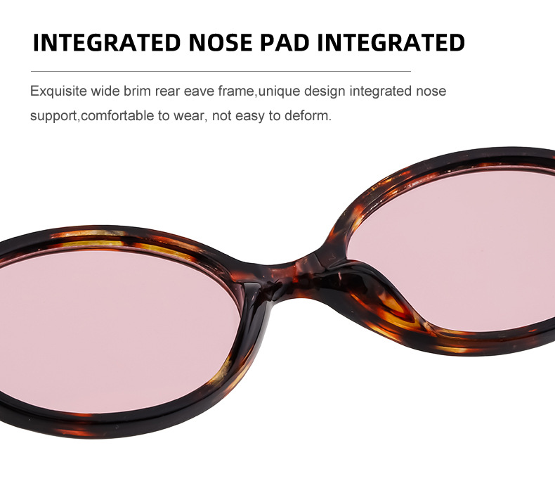 Black PC Women's Fashion Oval Small Frame Sunglasses - Retro Street Style UV400 Sun Glasses - Details 12