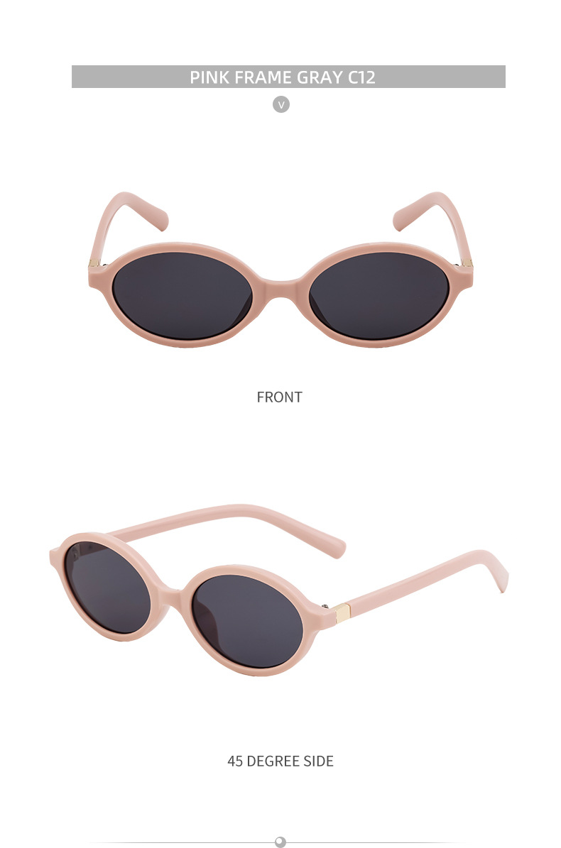 Black PC Women's Fashion Oval Small Frame Sunglasses - Retro Street Style UV400 Sun Glasses - Details 20