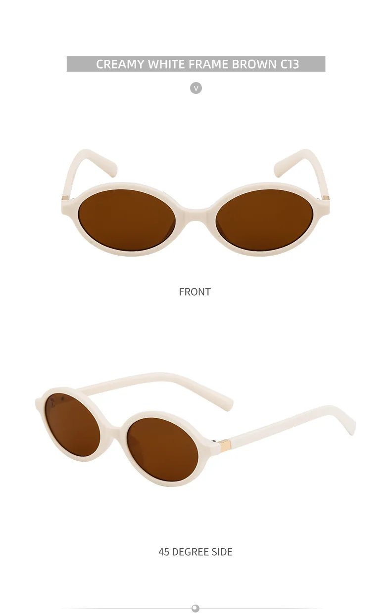 Black PC Women's Fashion Oval Small Frame Sunglasses - Retro Street Style UV400 Sun Glasses - Details 21