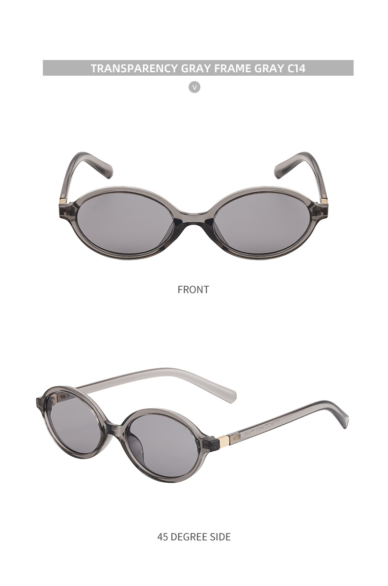 Black PC Women's Fashion Oval Small Frame Sunglasses - Retro Street Style UV400 Sun Glasses - Details 22