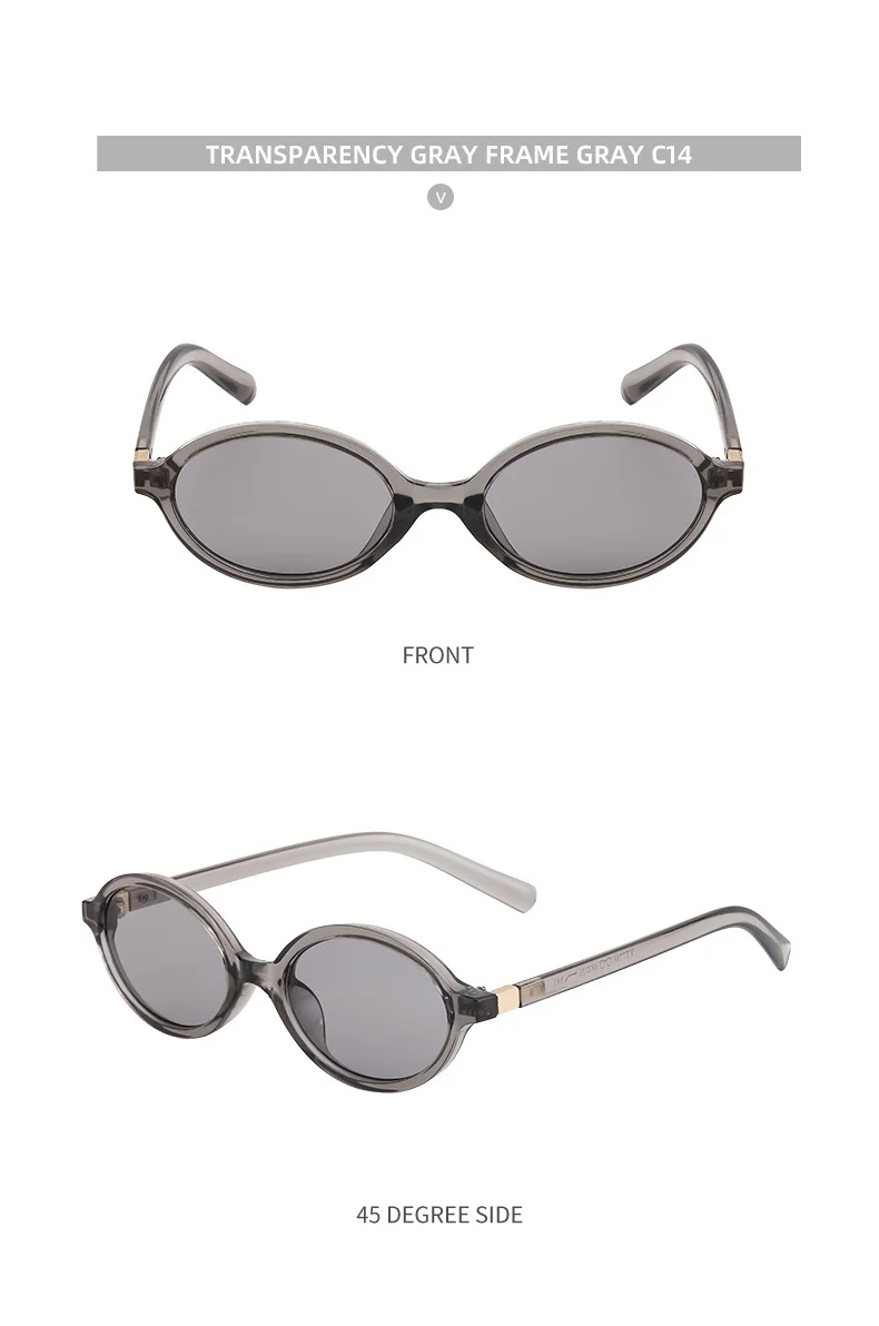 Black PC Women's Fashion Oval Small Frame Sunglasses - Retro Street Style UV400 Sun Glasses - Details 22