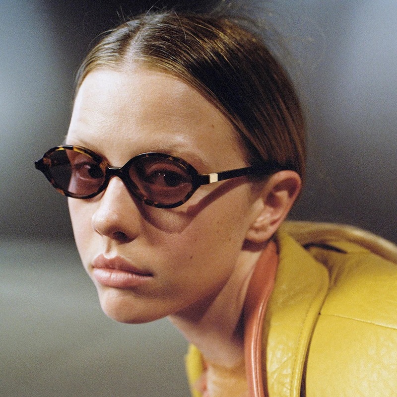 Black PC Women's Fashion Oval Small Frame Sunglasses - Retro Street Style UV400 Sun Glasses - View 2