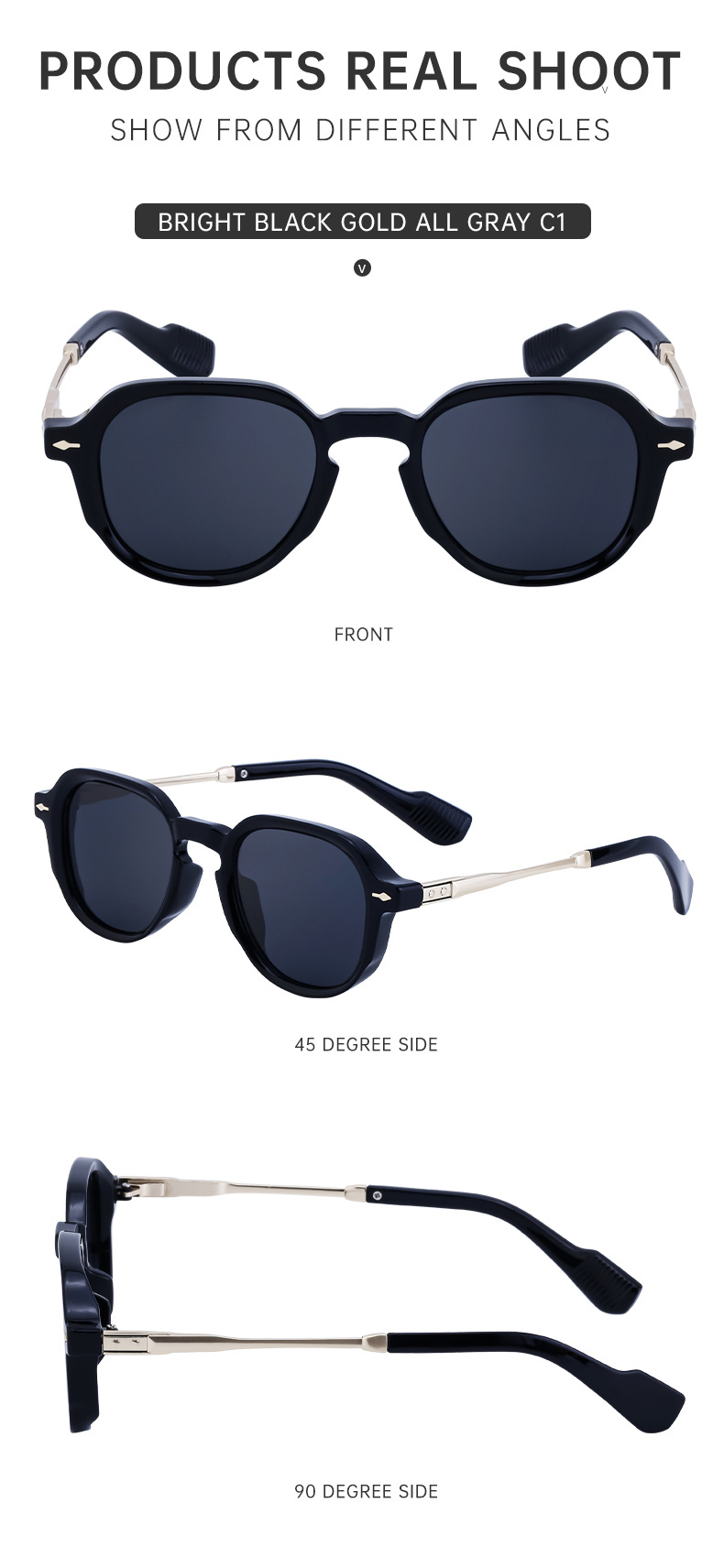 Black Metal Trendy Vintage Leopard Sun Glasses Women - Fashion Small Square Outdoor UV Protection Eyewear - Details 10