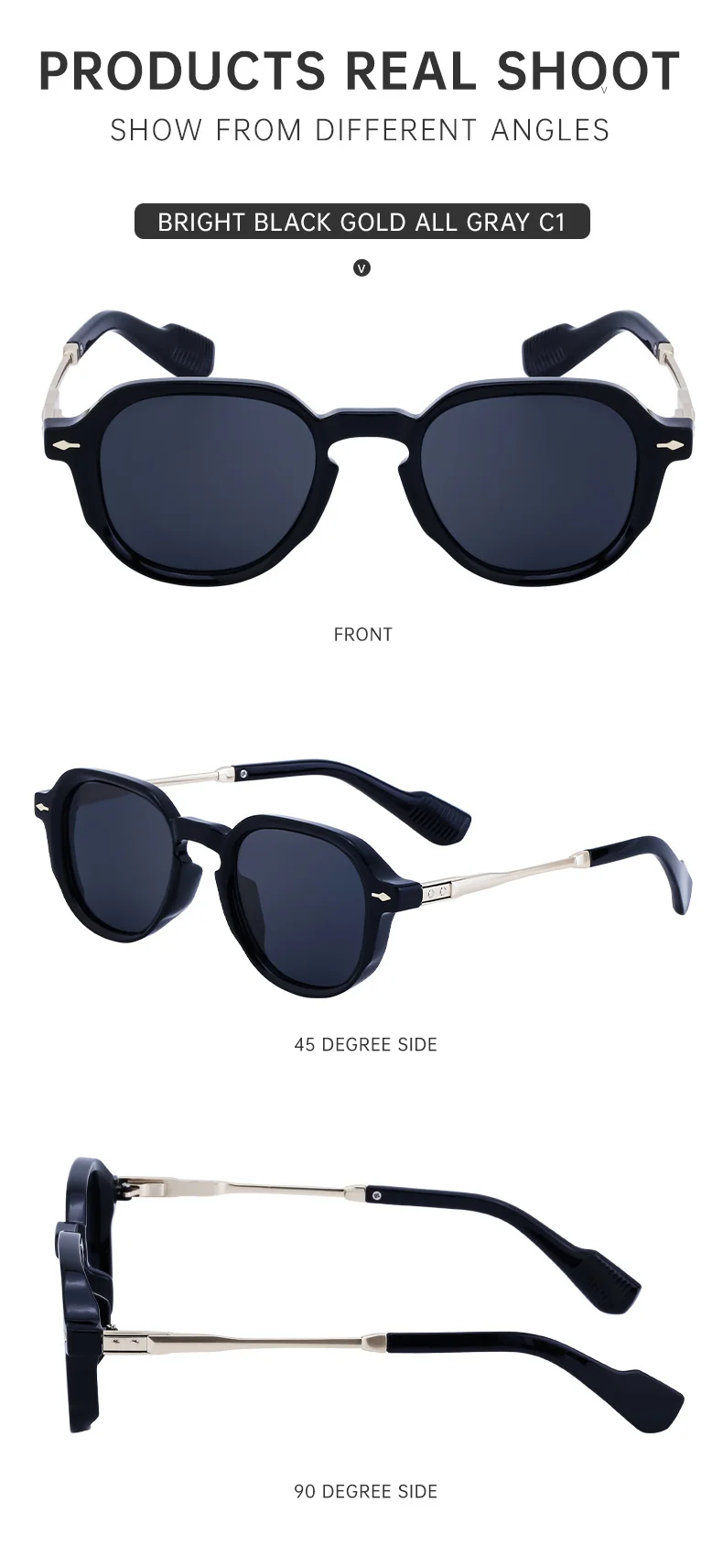 Black Metal Trendy Vintage Leopard Sun Glasses Women - Fashion Small Square Outdoor UV Protection Eyewear - Details 10