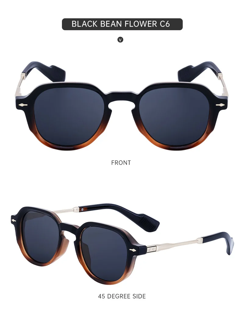 Black Metal Trendy Vintage Leopard Sun Glasses Women - Fashion Small Square Outdoor UV Protection Eyewear - Details 13