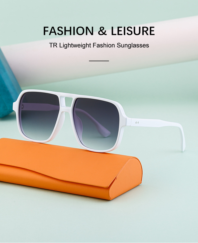 Black PC Vintage Aviator Sun Glasses Men - Large Frame Outdoor Sports UV Protection Eyewear - Details 1