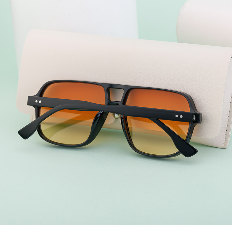 Black PC Vintage Aviator Sun Glasses Men - Large Frame Outdoor Sports UV Protection Eyewear - Details 8