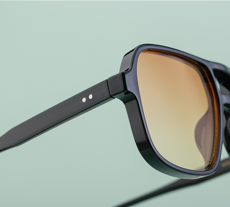 Black PC Vintage Aviator Sun Glasses Men - Large Frame Outdoor Sports UV Protection Eyewear - Details 9