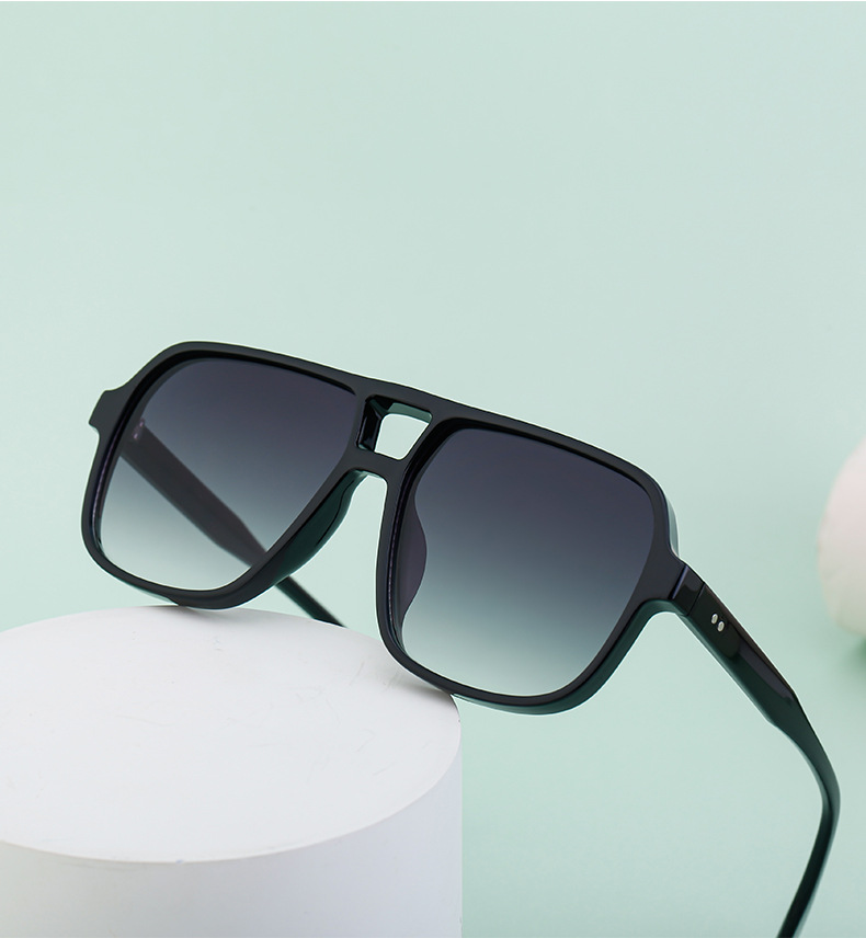 Black PC Vintage Aviator Sun Glasses Men - Large Frame Outdoor Sports UV Protection Eyewear - Details 10