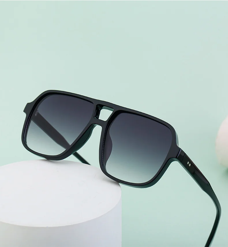 Black PC Vintage Aviator Sun Glasses Men - Large Frame Outdoor Sports UV Protection Eyewear - Details 10