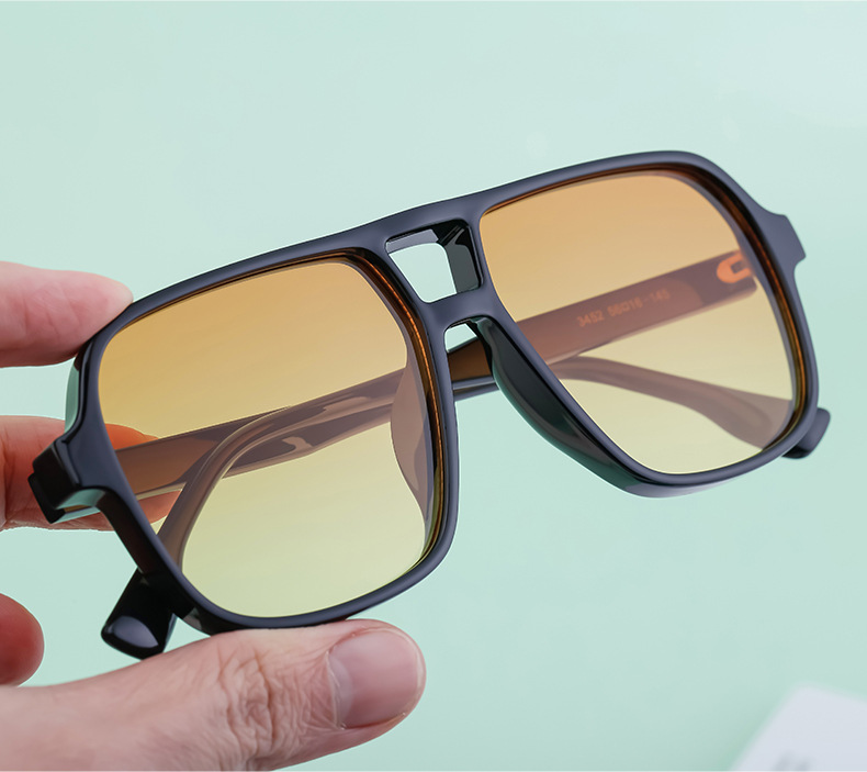 Black PC Vintage Aviator Sun Glasses Men - Large Frame Outdoor Sports UV Protection Eyewear - Details 11