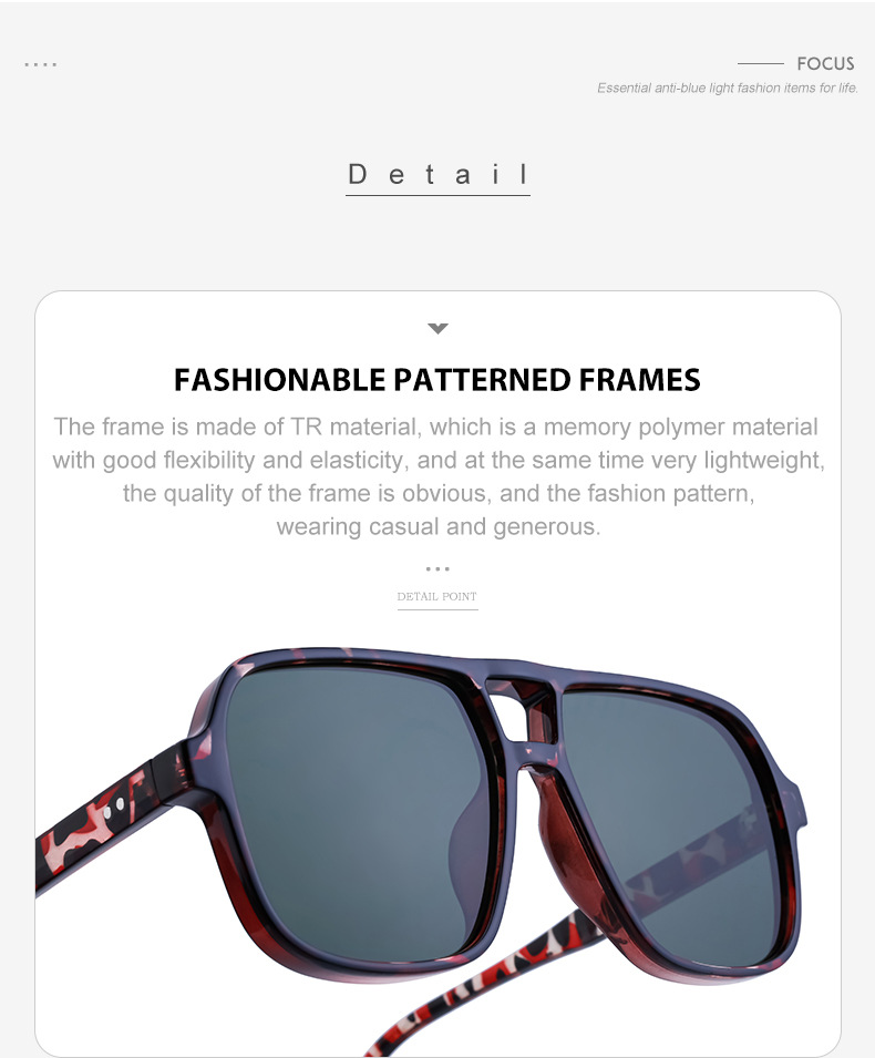 Black PC Vintage Aviator Sun Glasses Men - Large Frame Outdoor Sports UV Protection Eyewear - Details 13