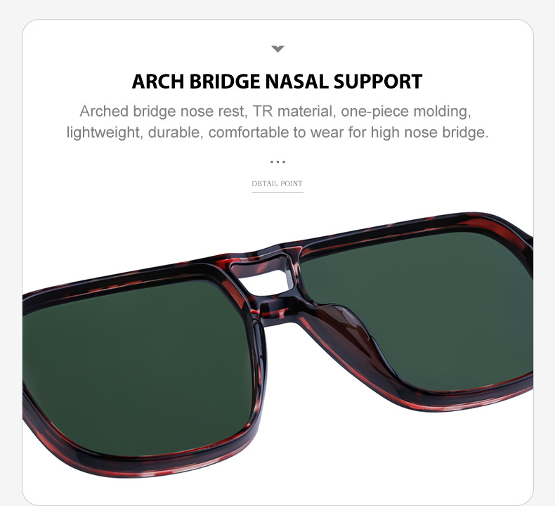 Black PC Vintage Aviator Sun Glasses Men - Large Frame Outdoor Sports UV Protection Eyewear - Details 15