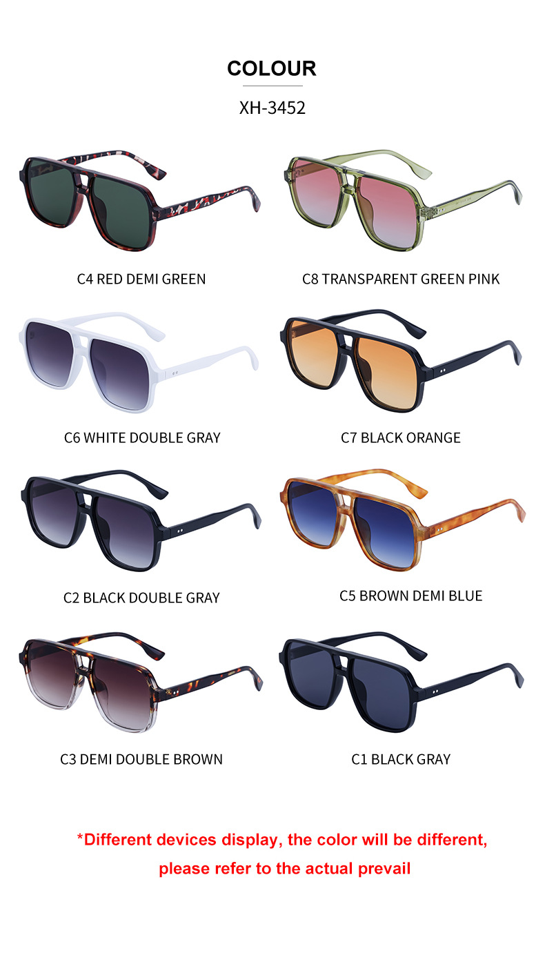 Black PC Vintage Aviator Sun Glasses Men - Large Frame Outdoor Sports UV Protection Eyewear - Details 18