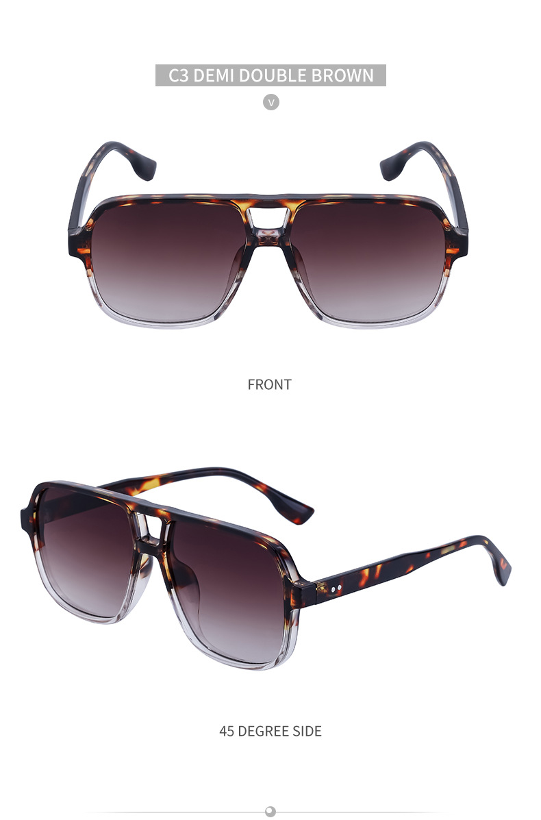 Black PC Vintage Aviator Sun Glasses Men - Large Frame Outdoor Sports UV Protection Eyewear - Details 20