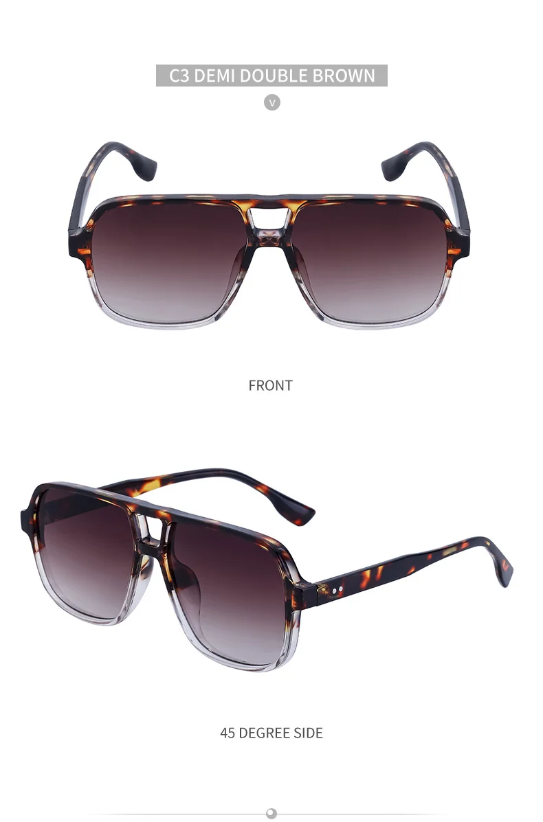 Black PC Vintage Aviator Sun Glasses Men - Large Frame Outdoor Sports UV Protection Eyewear - Details 20