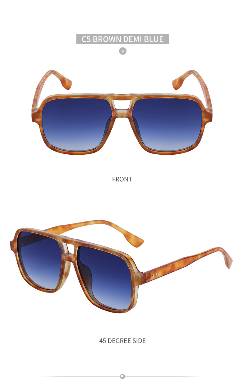 Black PC Vintage Aviator Sun Glasses Men - Large Frame Outdoor Sports UV Protection Eyewear - Details 21