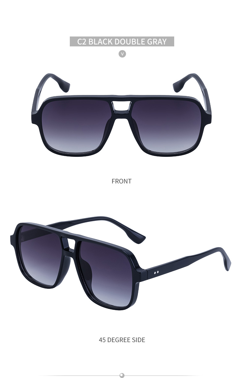 Black PC Vintage Aviator Sun Glasses Men - Large Frame Outdoor Sports UV Protection Eyewear - Details 22