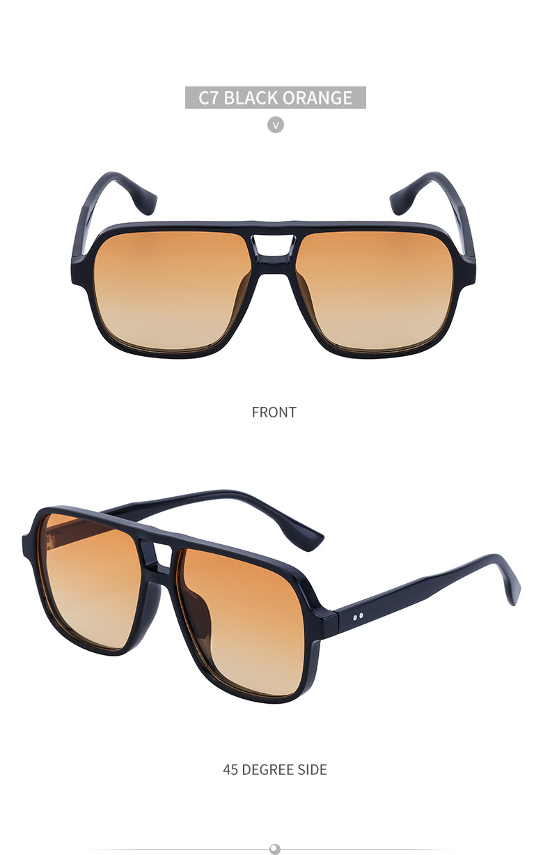 Black PC Vintage Aviator Sun Glasses Men - Large Frame Outdoor Sports UV Protection Eyewear - Details 23