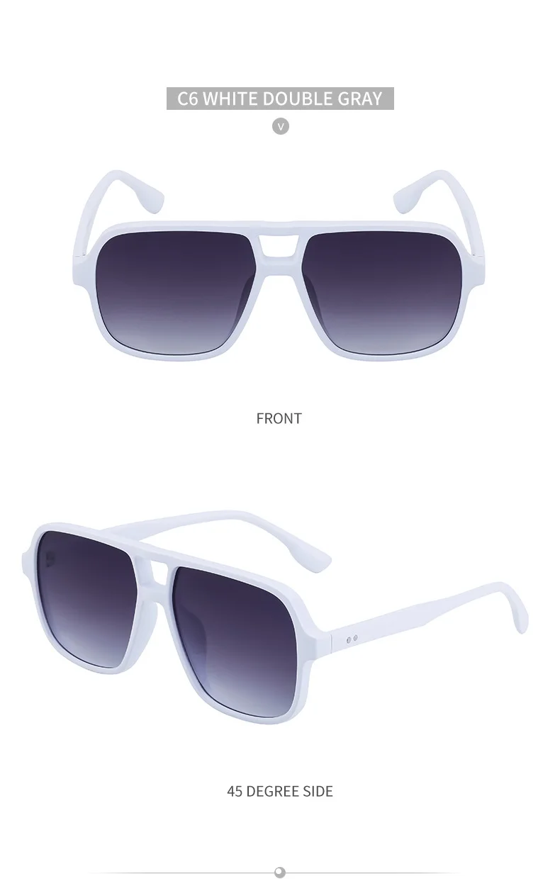 Black PC Vintage Aviator Sun Glasses Men - Large Frame Outdoor Sports UV Protection Eyewear - Details 24