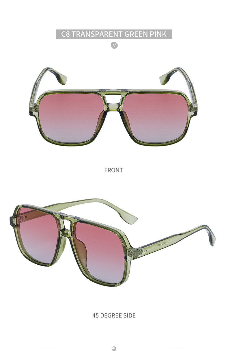 Black PC Vintage Aviator Sun Glasses Men - Large Frame Outdoor Sports UV Protection Eyewear - Details 25