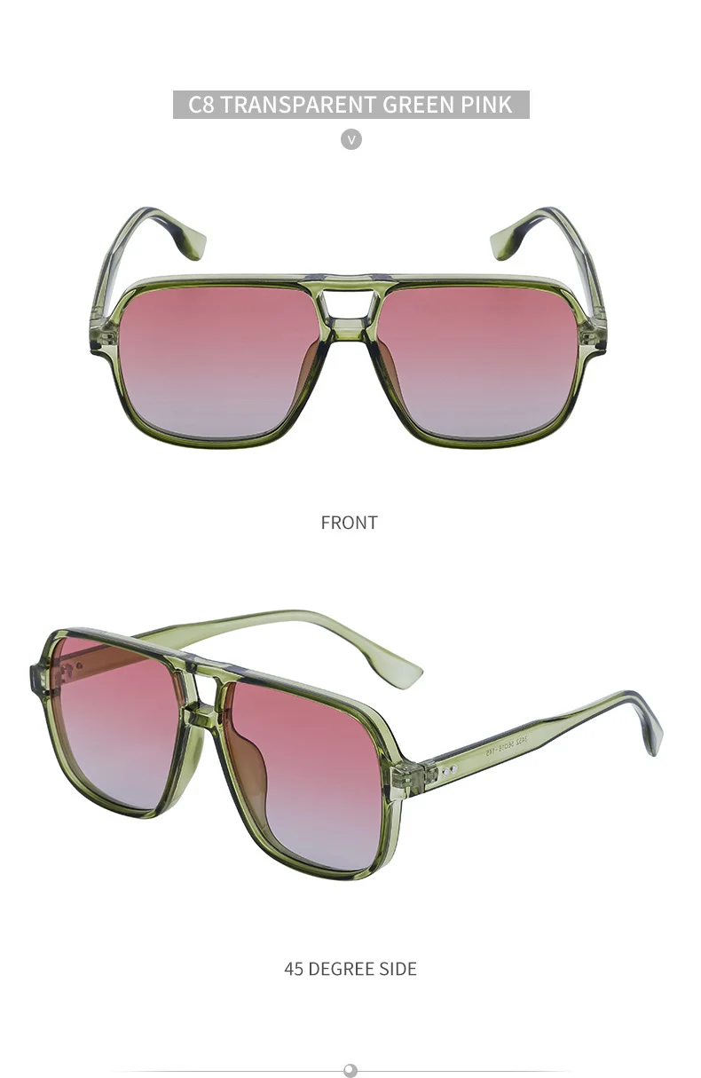 Black PC Vintage Aviator Sun Glasses Men - Large Frame Outdoor Sports UV Protection Eyewear - Details 25