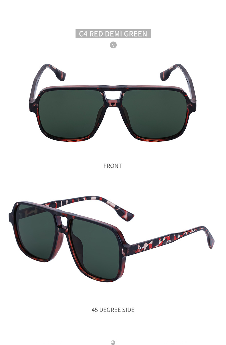 Black PC Vintage Aviator Sun Glasses Men - Large Frame Outdoor Sports UV Protection Eyewear - Details 26