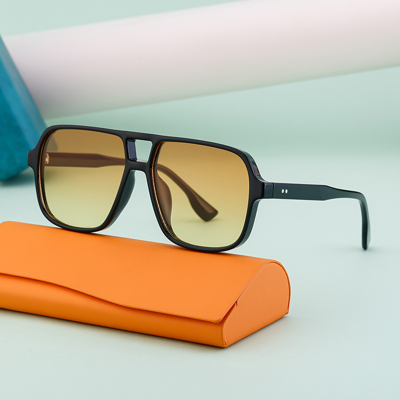 Black PC Vintage Aviator Sun Glasses Men - Large Frame Outdoor Sports UV Protection Eyewear - View 2