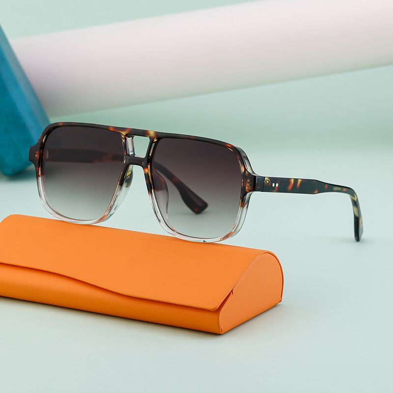 Black PC Vintage Aviator Sun Glasses Men - Large Frame Outdoor Sports UV Protection Eyewear - View 3