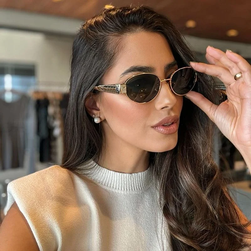 Trendy Oval Frame Sun Glasses Women - Chic Designer Style UV Protection Eyewear Bulk