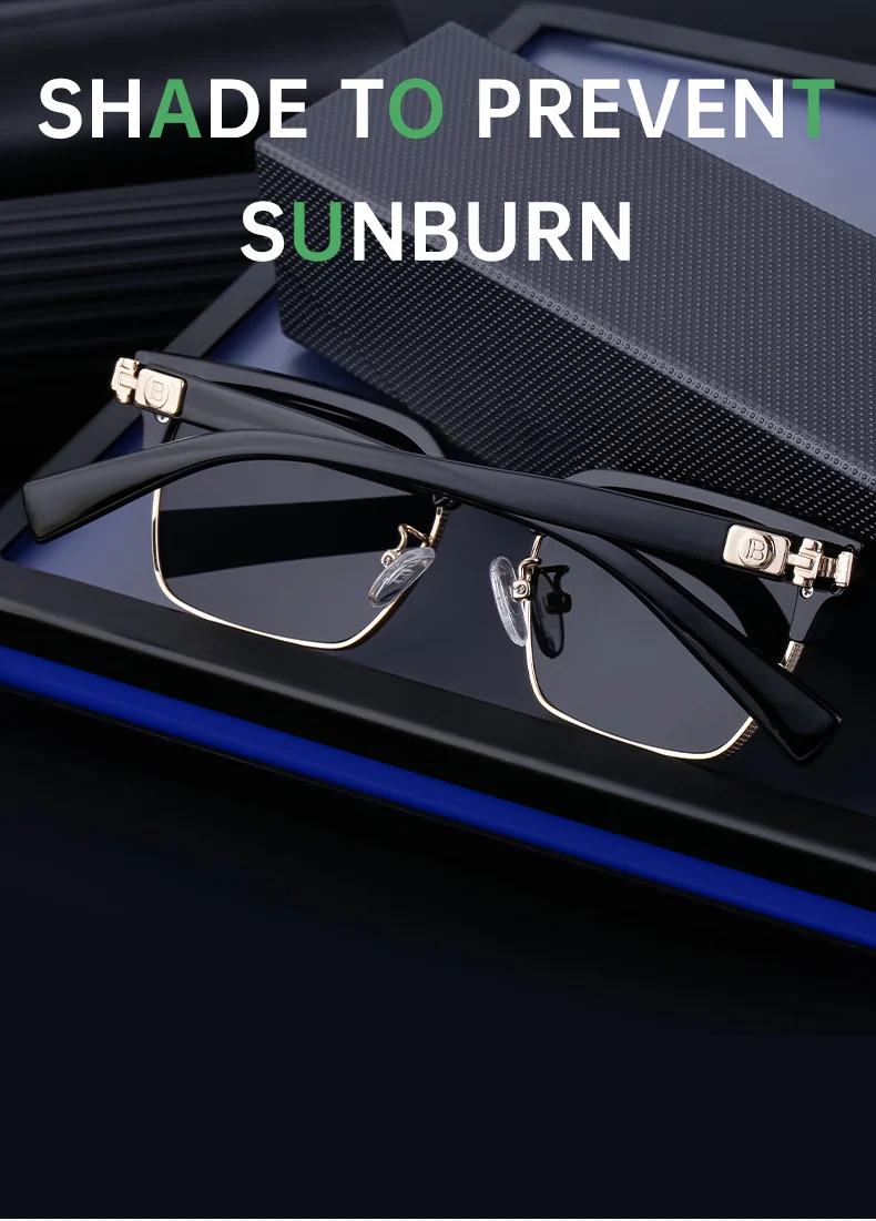 Black Metal Unisex Retro Browline Sunglasses - Polarized Square Clubmaster Sun Glasses - Details 7