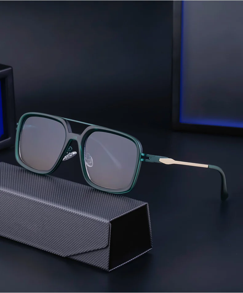 Black PC Men's Premium Retro Square Sunglasses - High-End Polarized Driving Shades Wholesale - Details 6