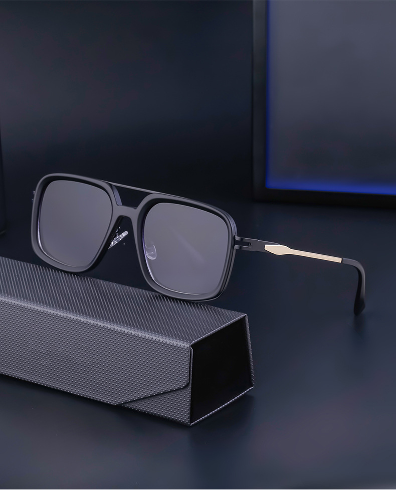 Black PC Men's Premium Retro Square Sunglasses - High-End Polarized Driving Shades Wholesale - Details 7
