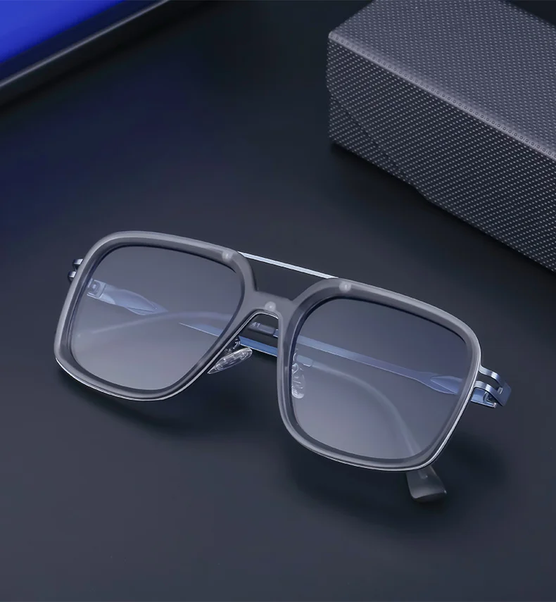 Black PC Men's Premium Retro Square Sunglasses - High-End Polarized Driving Shades Wholesale - Details 8