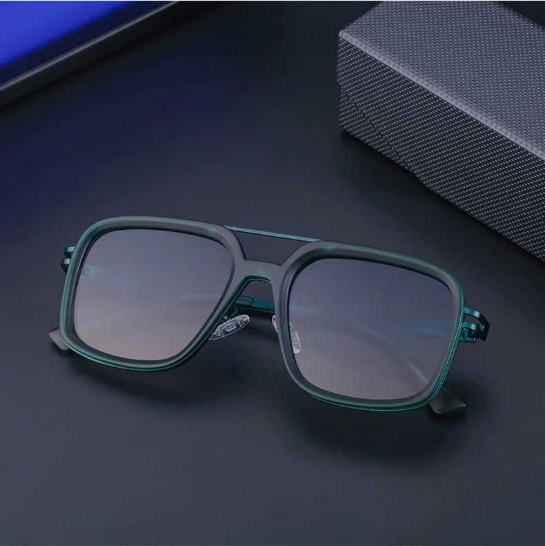 Black PC Men's Premium Retro Square Sunglasses - High-End Polarized Driving Shades Wholesale - Details 9