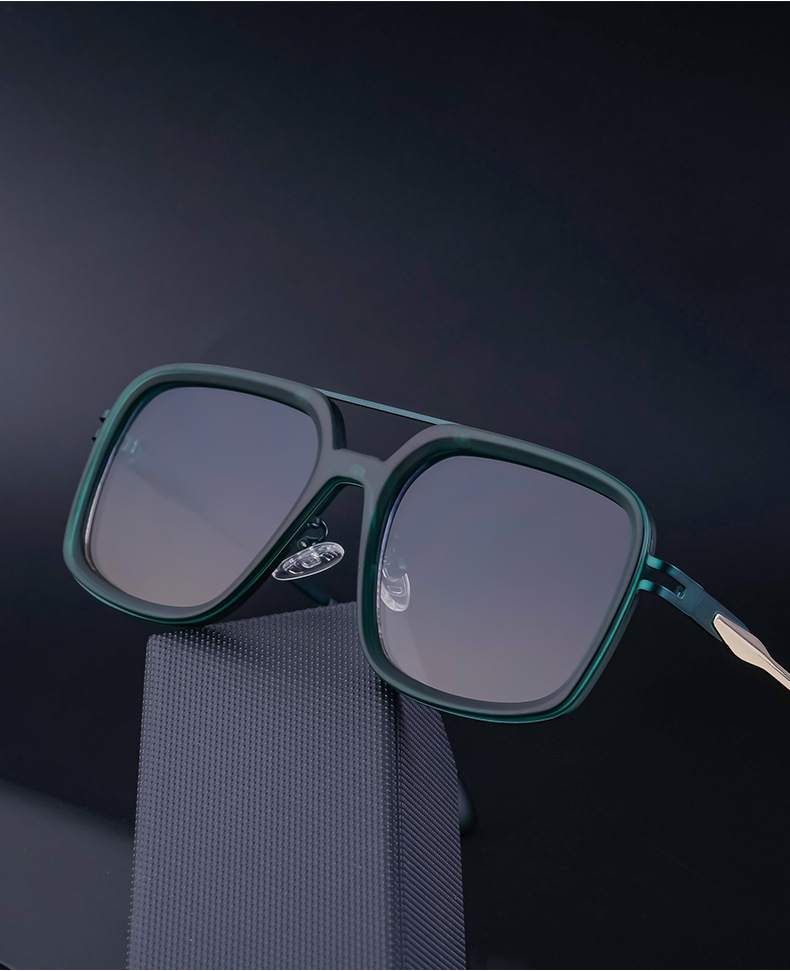 Black PC Men's Premium Retro Square Sunglasses - High-End Polarized Driving Shades Wholesale - Details 11