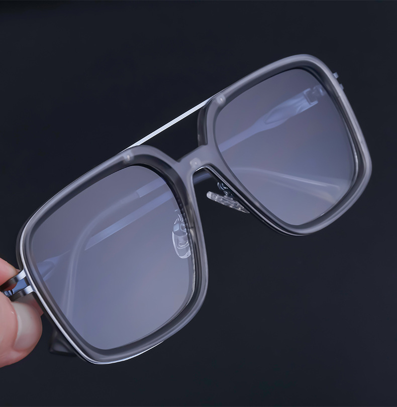 Black PC Men's Premium Retro Square Sunglasses - High-End Polarized Driving Shades Wholesale - Details 12
