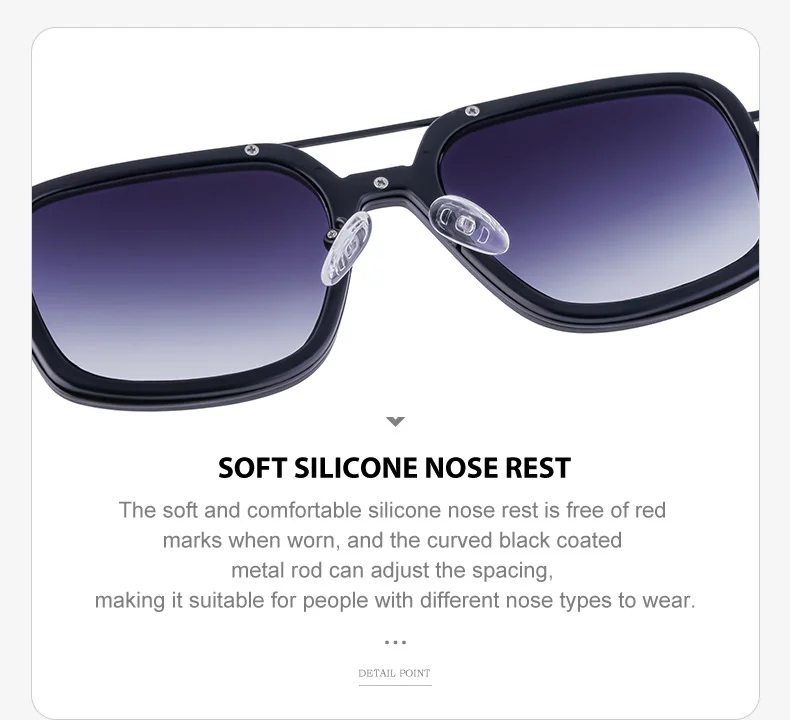 Black PC Men's Premium Retro Square Sunglasses - High-End Polarized Driving Shades Wholesale - Details 17