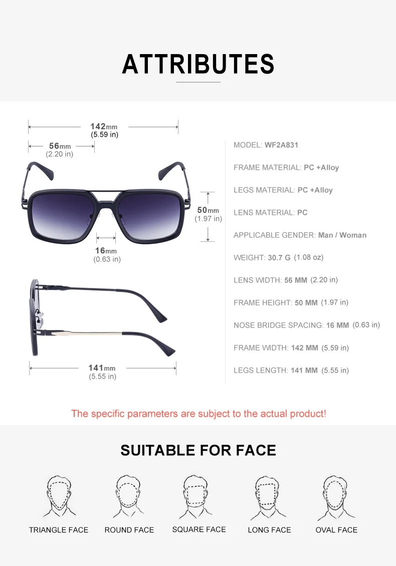 Black PC Men's Premium Retro Square Sunglasses - High-End Polarized Driving Shades Wholesale - Details 19