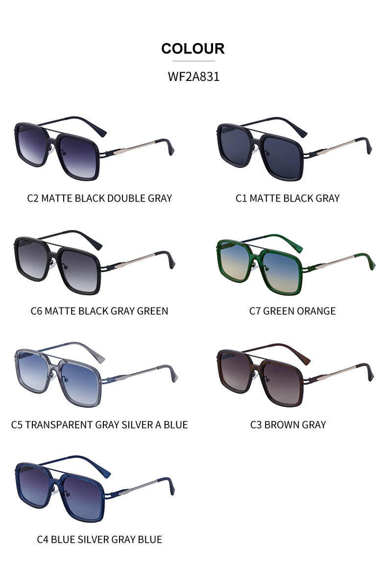 Black PC Men's Premium Retro Square Sunglasses - High-End Polarized Driving Shades Wholesale - Details 20